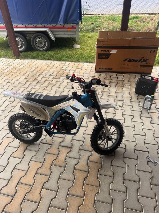 Mini kroska 49cc pro malý prcky složená. Pan z Jihlavy si dojel. Montáž ZDARMA. Vše na www.devilsport.cz